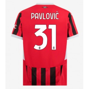 Billiga AC Milan Strahinja Pavlovic #31 Hemmatröja 2024-25 Kortärmad